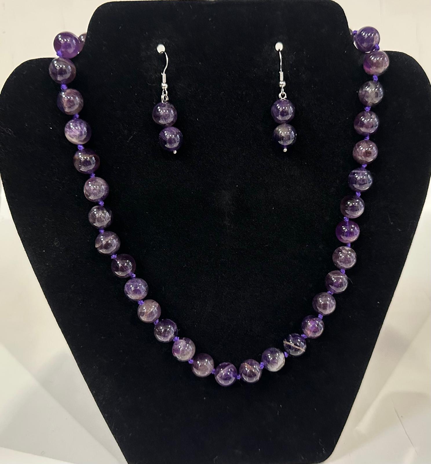 Set colier cu cercei din ametist