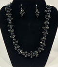 Set colier si cercei din agat negru